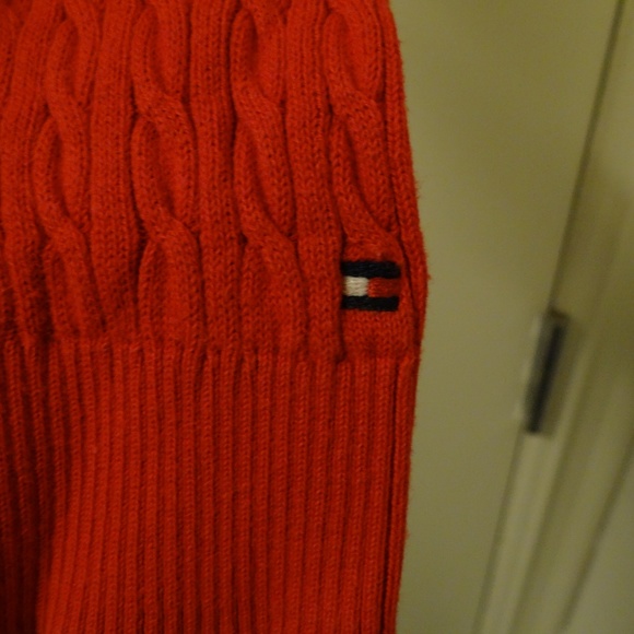 Tommy Hilfiger Sweater red L large cable-knit - Picture 3 of 4